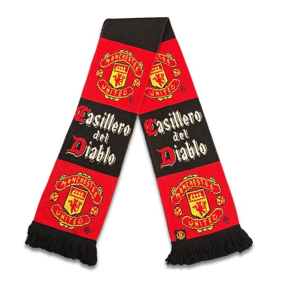 Manchester United Football Club Red & Black Acrylic Scarf Official Merchandise - Picture 1 of 8